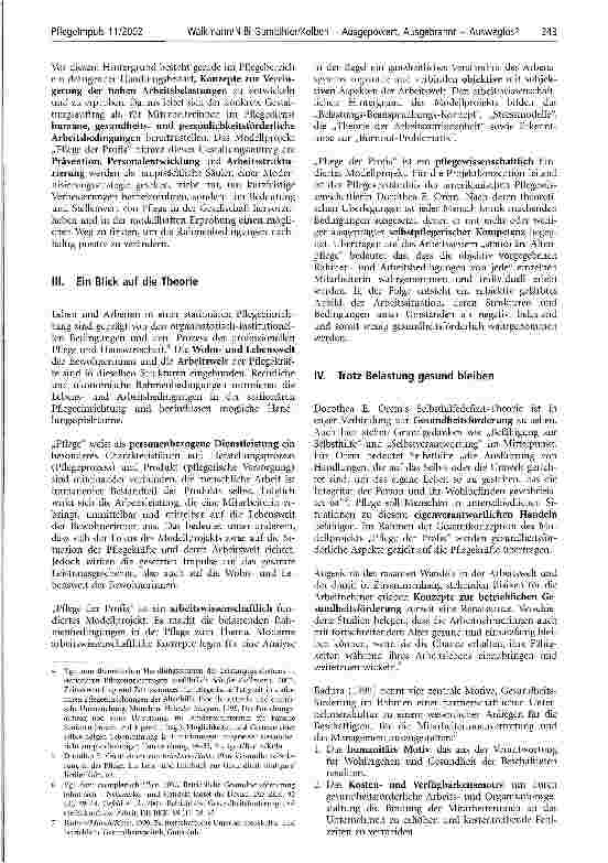 Vorschauseite 2: Ausgepowert, Ausgebrannt - Ausweglos? Pflege der Profis - Ein Modellprojekt zur betrieblichen Gesundheitsförderung in stationären Pflegeeinrichtungen der Altenhilfe