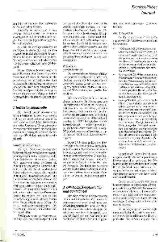 Vorschauseite 2: Infektionsrisiko und Infektionskontrolle Hintergrundinformation zur Risikoermittlung