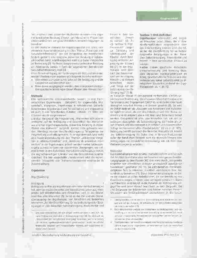 Vorschauseite 2: Die Wechselwirkung von Betätigung und Gesundheit in Lebensumbrüchen als Grundlage für eine präventiv-beratende Ergotherapie