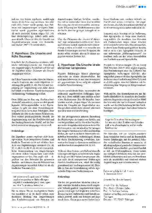 Vorschauseite 3: Angst und Angststörungen -Differenzialdiagnose, Ursachen und Empfehlungen für die Begutachtung