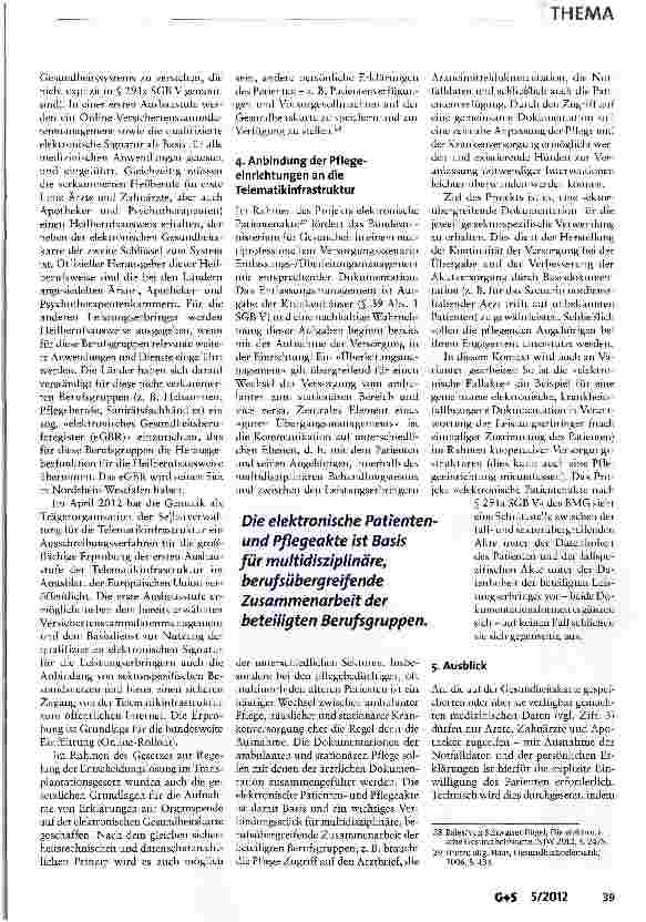 Vorschauseite 4: E-Health und Pflege - Chancen für eine Verbesserung der Versorgung
