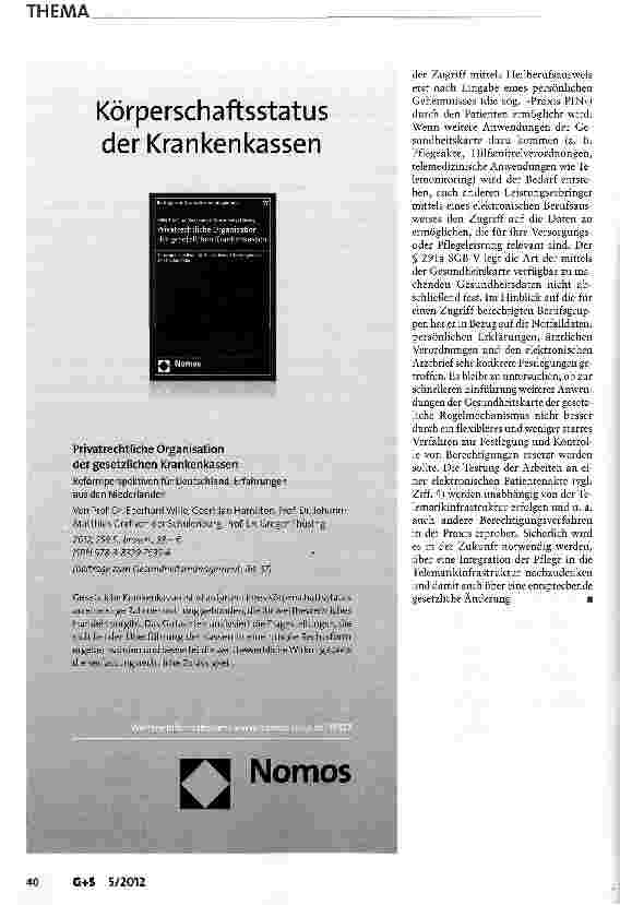 Vorschauseite 5: E-Health und Pflege - Chancen für eine Verbesserung der Versorgung