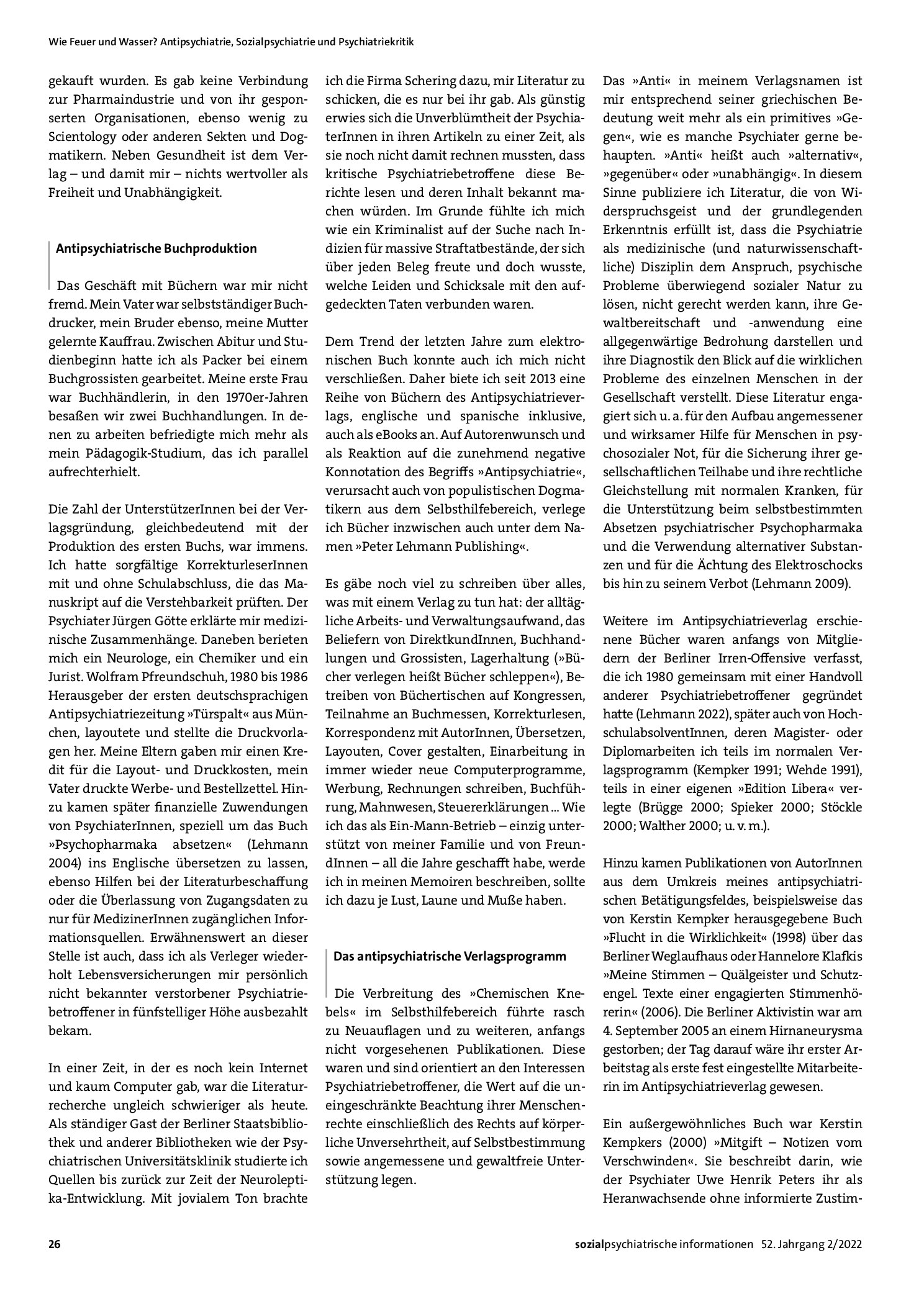 Vorschauseite 2: Geschichte und Bedeutung des Antipsychiatrieverlags