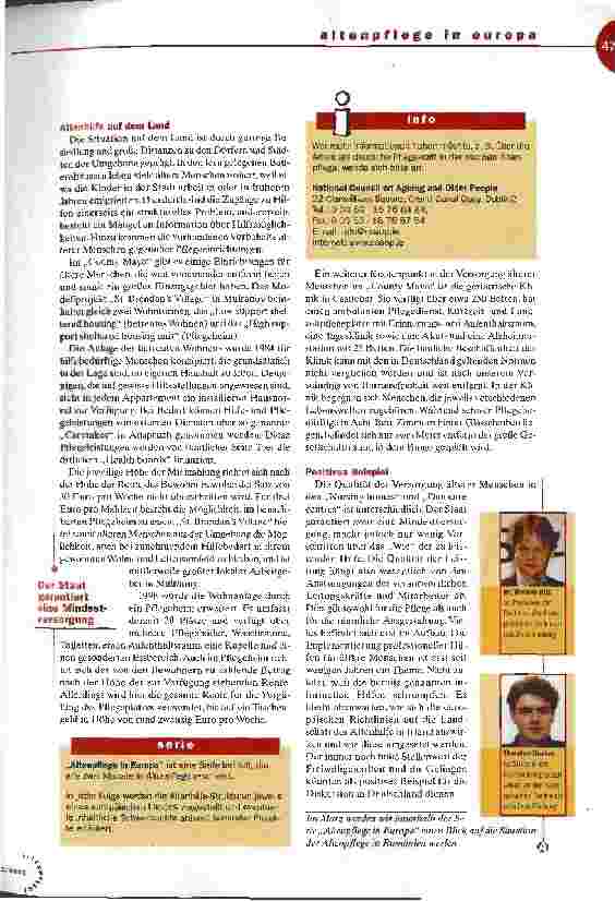 Vorschauseite 4: Blühende Landschaften Altenpflege in Europa