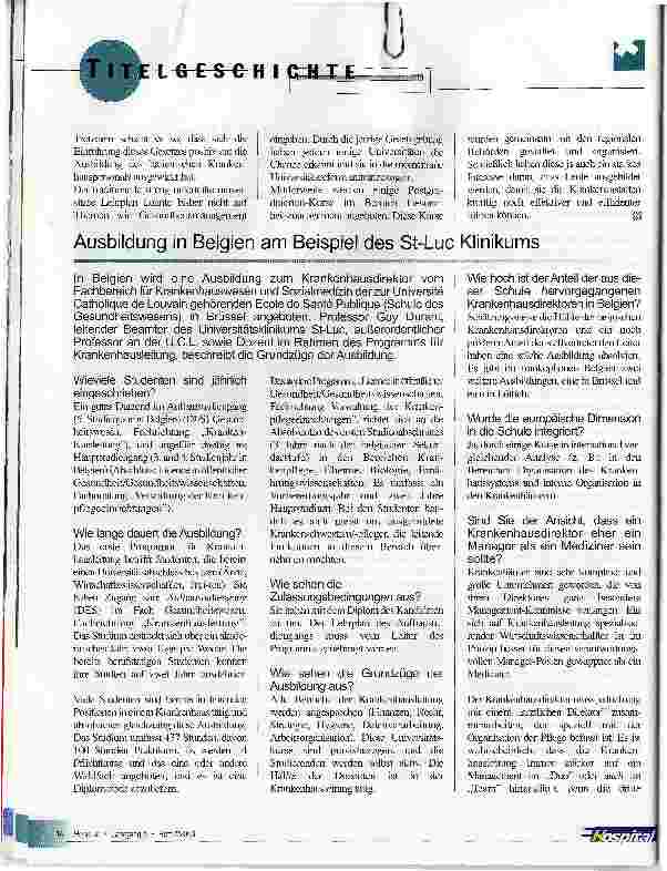Vorschauseite 2: Die Ausbildung zum Krankenhausmanager in Italien