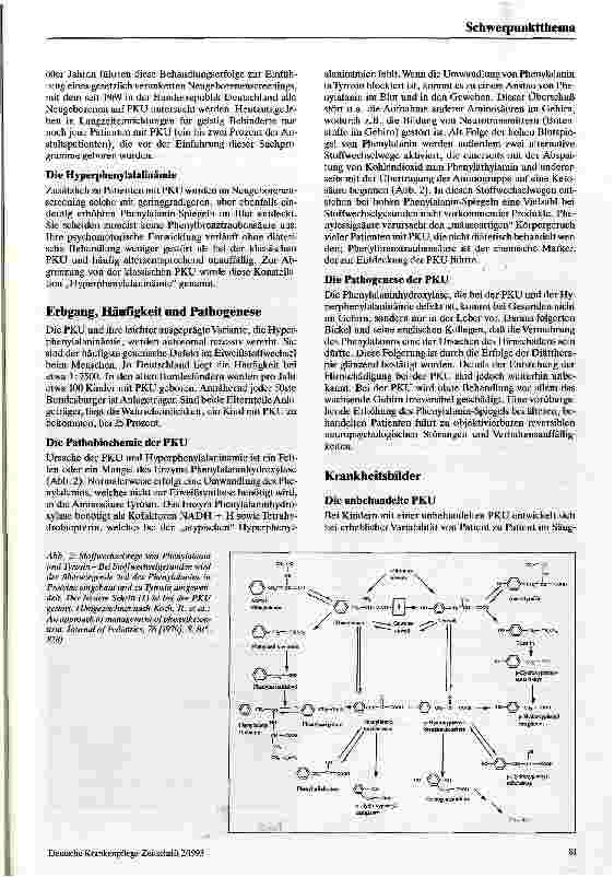 Vorschauseite 2: Phenylketonurie und Hyperphenylalaninämie