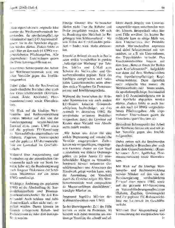 Vorschauseite 3: Auch die Wettbewerbszentrale kämpft gegen Gesetzesverstöße Neue Basis für Schutz vor unlauterer Werbung: Reformen in Brüssel und Berlin nehmen Gestalt an