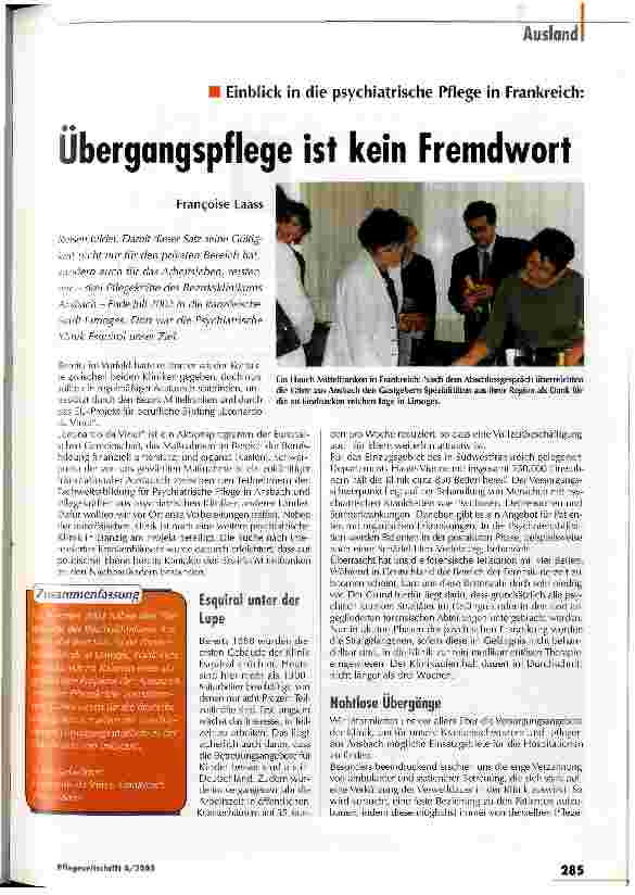 Vorschauseite 1: Übergangspflege ist kein Fremdwort