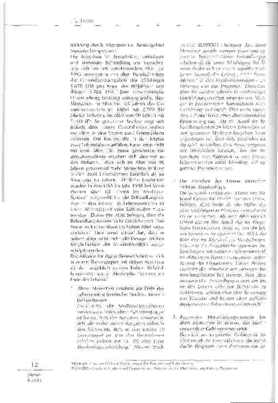 Vorschauseite 2: Der alte Mensch - droht die Kostenexplosion?