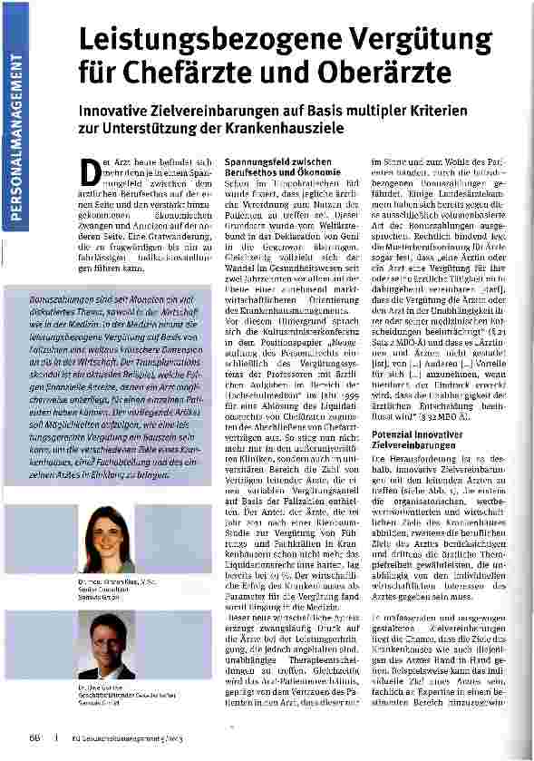 Vorschauseite 1: Leistungsbezogene Vergütung für Chefärzte und Oberärzte