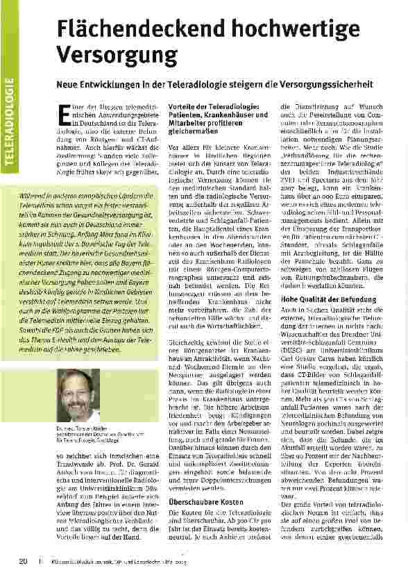 Vorschauseite 1: Flächendeckend hochwertige Versorgung