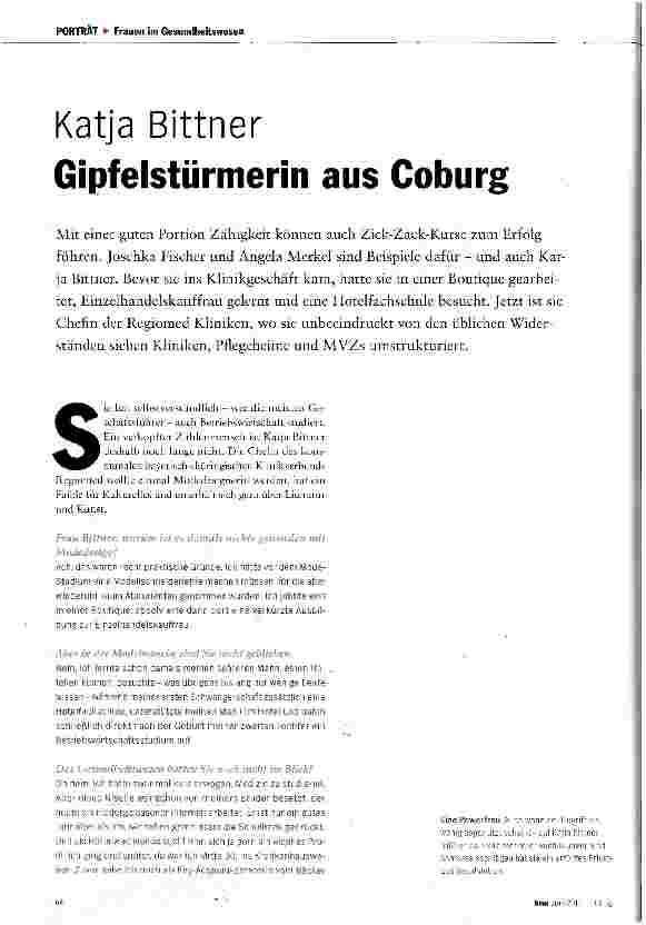 Vorschauseite 1: Katja Bittner Gipfelstürmerin aus Coburg