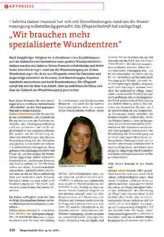 Vorschauseite 1: Wir brauchen mehr spezialisierte Wundzentren