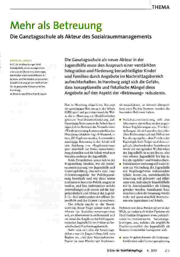 Vorschauseite 1: Mehr als Betreuung