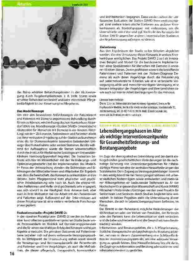 Vorschauseite 1: Lebensübergangsphasen im Alter als wichtige Interventionszeitpunkte für Gesundheitsförderungsund Beratungsangebote