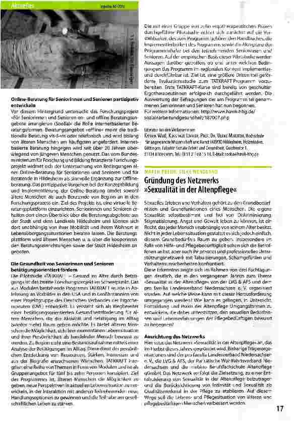 Vorschauseite 2: Lebensübergangsphasen im Alter als wichtige Interventionszeitpunkte für Gesundheitsförderungsund Beratungsangebote
