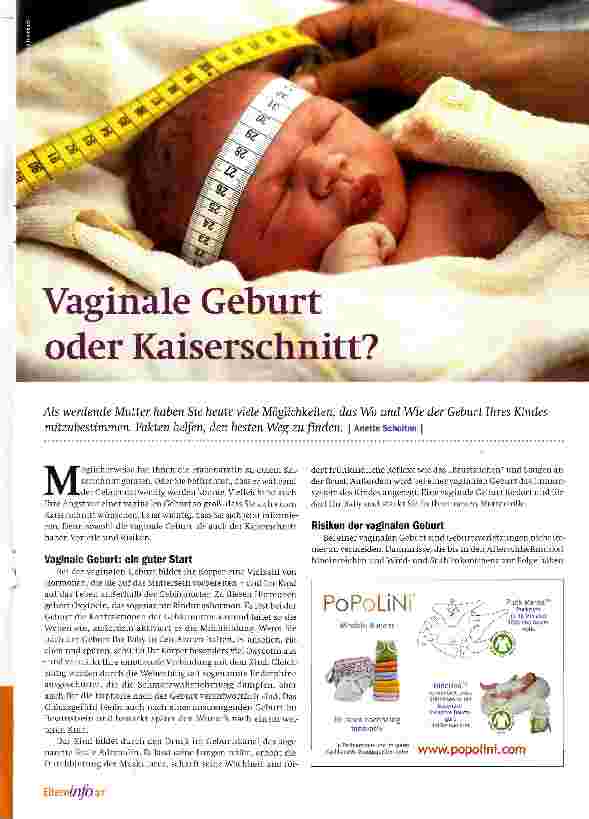 Vorschauseite 1: Vaginale Geburt oder Kaiserschnitt?