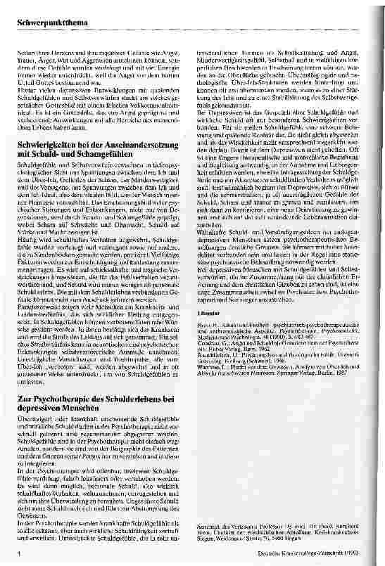 Vorschauseite 3: Die Bedeutung des Schulderlebens bei depressiven Menschen