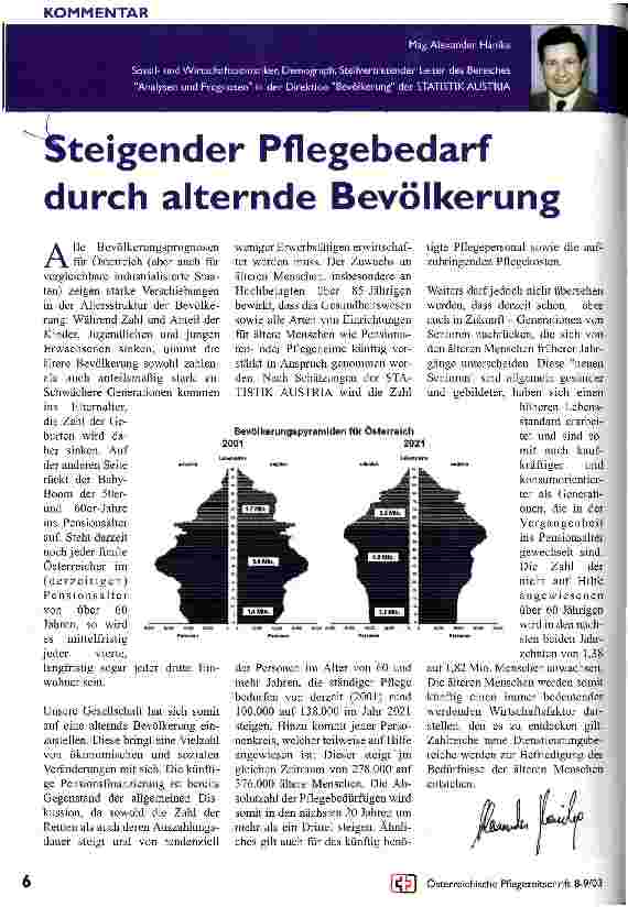 Vorschauseite 1: Steigender Pflegebedarf durch alternde Bevölkerung