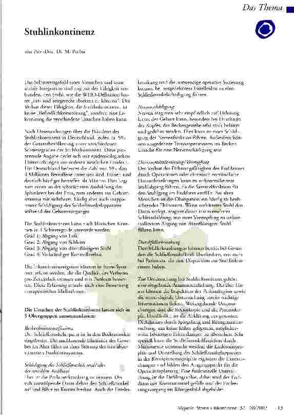 Vorschauseite 1: Stuhlinkontinenz