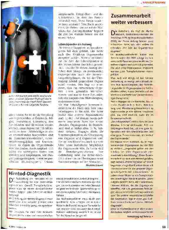 Vorschauseite 2: Transplantation in Deutschland