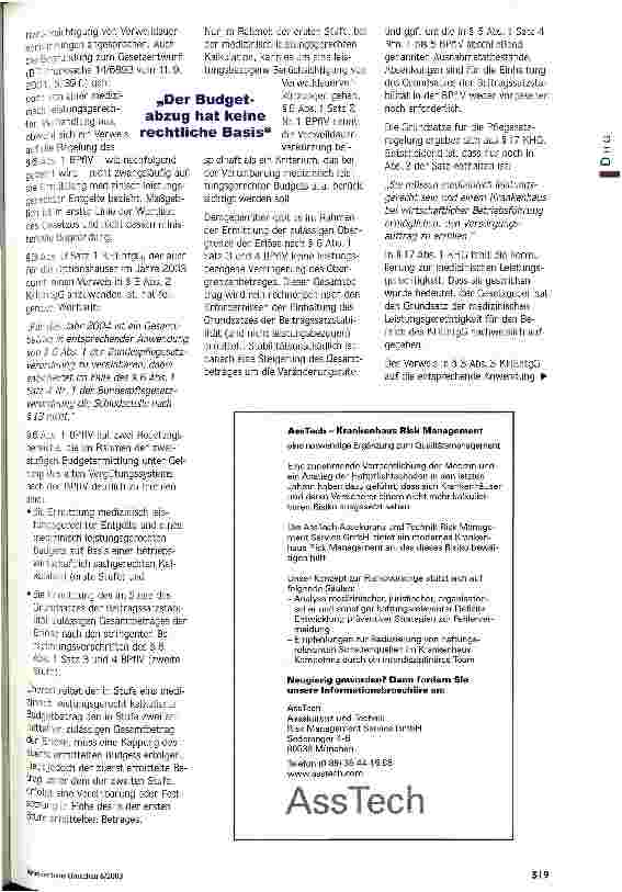 Vorschauseite 2: Keine Basis für Kürzungen Verweildauerreduzierung in Pflegesatzverhandlungen nach neuem Recht zu berücksichtigen?