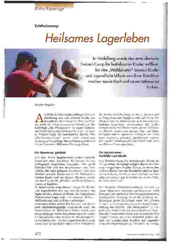 Vorschauseite 1: Heilsames Lagerleben