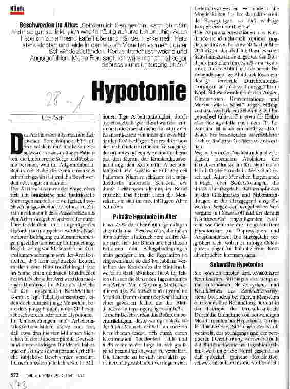 Vorschauseite 1: Hypotonie Beschwerden im Alter