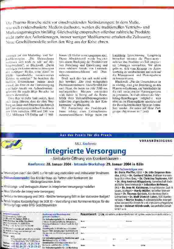 Vorschauseite 2: Studie: Pharma-Unternehmen müssen sich neu orientieren Evidenzbasierte Medizin