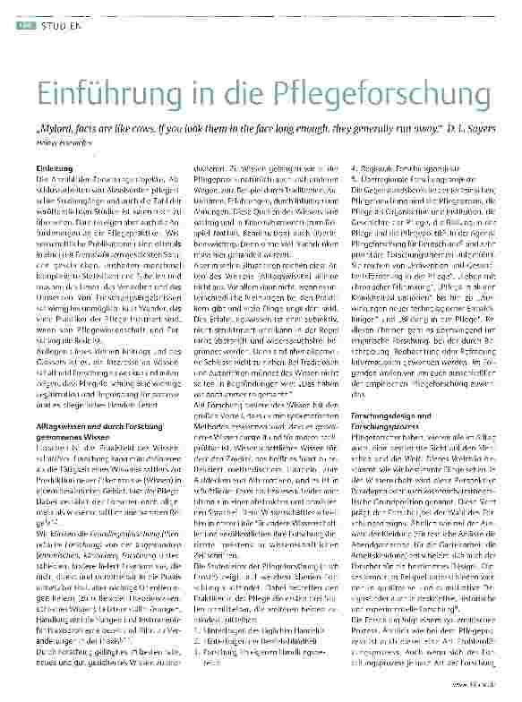 Vorschauseite 1: Einführung in die Pflegeforschung