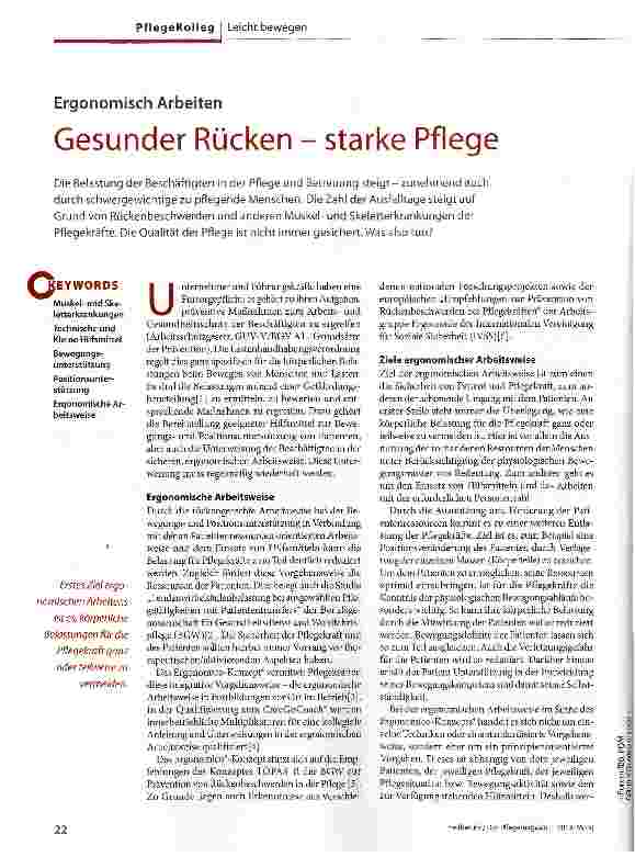 Vorschauseite 1: Gesunder Rücken - starke Pflege