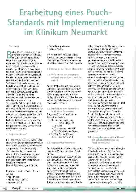 Vorschauseite 1: Erarbeitung eines Pouch- Standards mit Implementierung im Klinikum Neumarkt