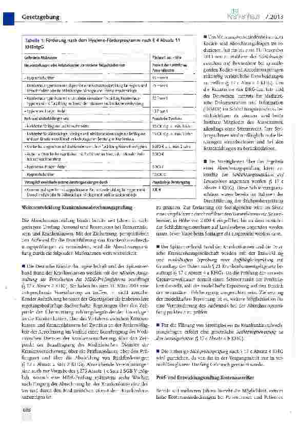 Vorschauseite 4: Kurzfristige Finanzhilfen für Krankenhäuser