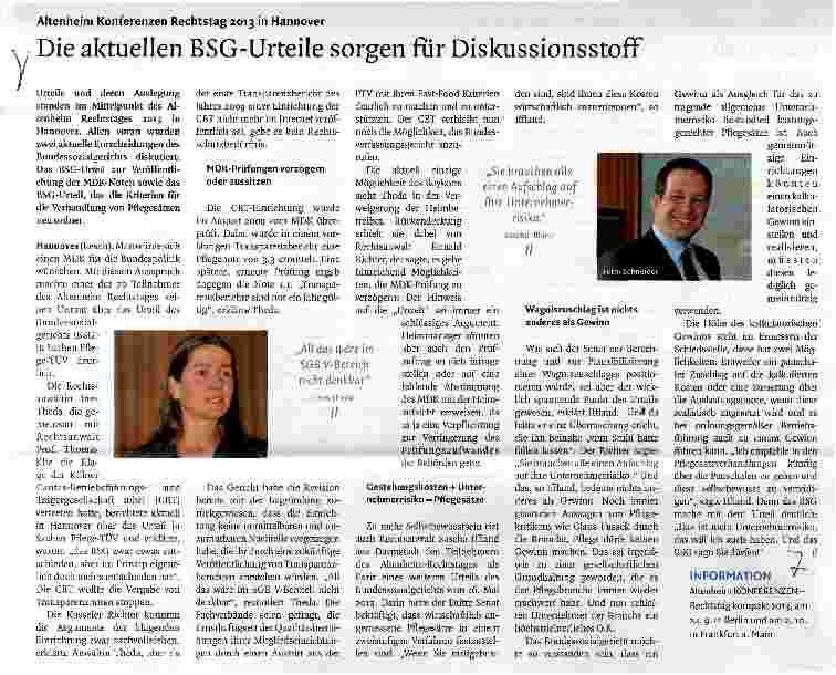Vorschauseite 1: Die aktuellen BSG-Urteile sorgen für Diskussionsstoff