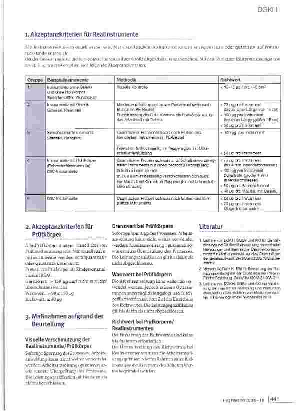 Vorschauseite 2: Zur „Leitlinie von DGKH, DGSV und AKI für die Validierung und Routineüberwachung maschineller Reinigungsund thermischer Desinfektionsprozesse für Medizinprodukte und zu Grundsätze…