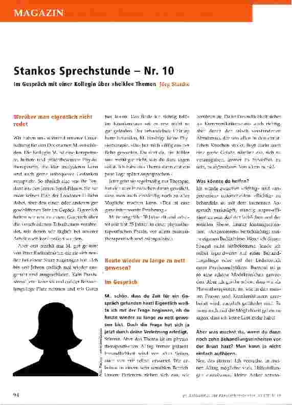 Vorschauseite 1: Stankos Sprechstunde - Nr. 10
