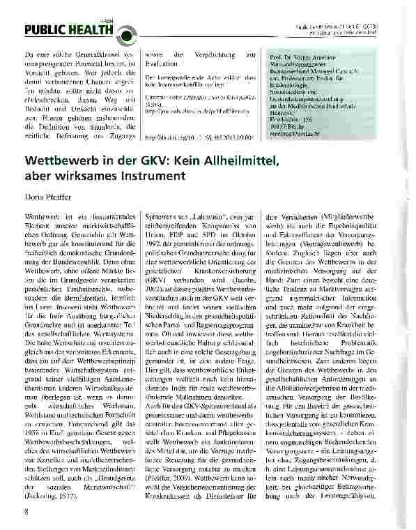 Vorschauseite 3: Integrierte Versorgungsverträge und Kassenwettbewerb