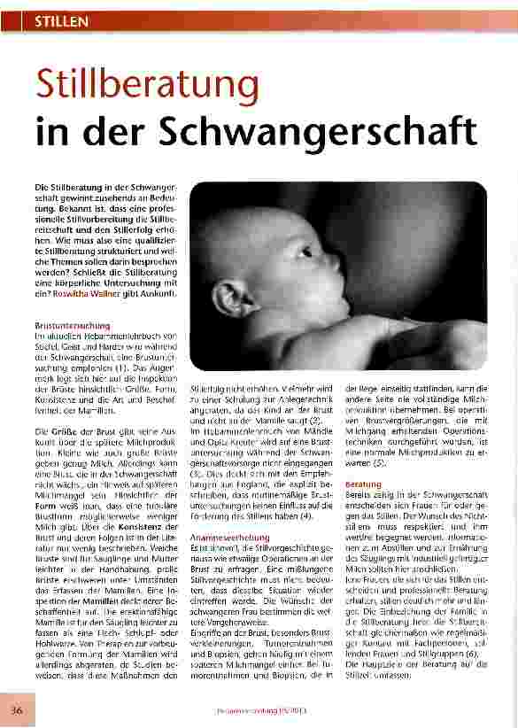Vorschauseite 1: Stillberatung in der Schwangerschaft