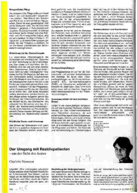 Vorschauseite 1: Der Umgang mit Rezidivpatienten aus der Sicht des Arztes