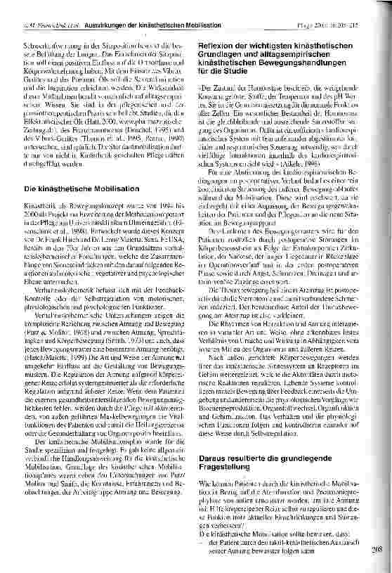 Vorschauseite 4: Auswirkungen der kinästhetischen Mobilisation im Vergleich zur Standardmobilisation auf die Atemfunktion bei Patienten nach aorto-coronarer Bypass-Operation