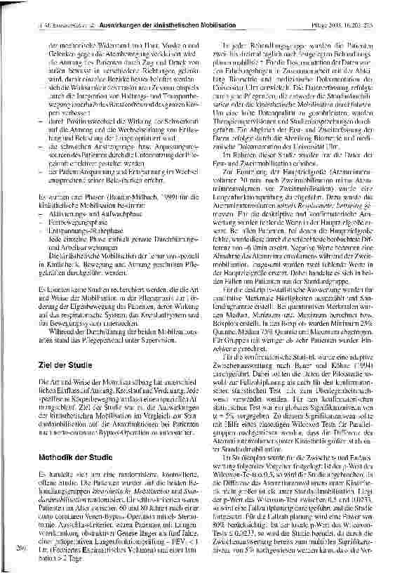 Vorschauseite 5: Auswirkungen der kinästhetischen Mobilisation im Vergleich zur Standardmobilisation auf die Atemfunktion bei Patienten nach aorto-coronarer Bypass-Operation
