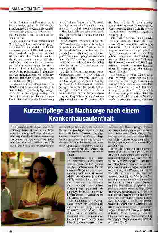 Vorschauseite 4: Entlastung vom Entlassungsdruck Kurzzeitpflege