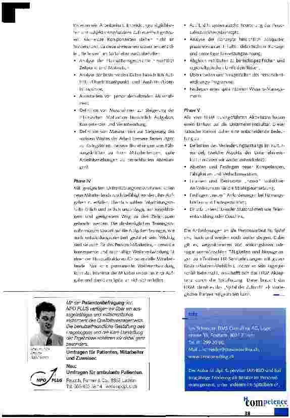 Vorschauseite 4: Aufbau eines Kompetenz-Zentrums Personal im Spital