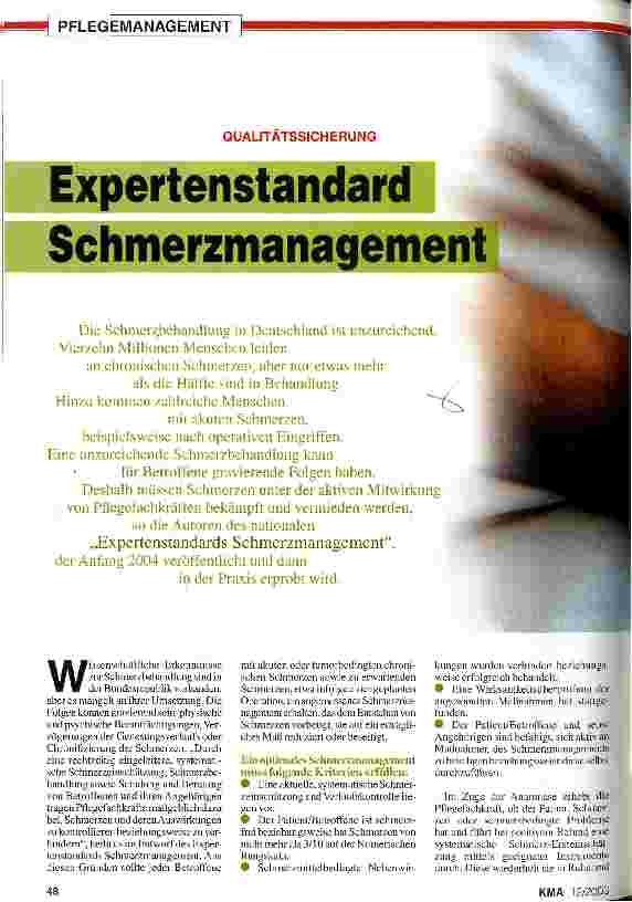 Vorschauseite 1: Qualitätssicherung: Expertenstandard Schmerzmanagement
