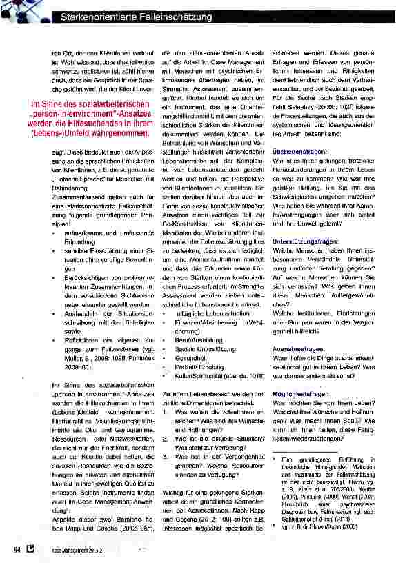 Vorschauseite 3: Stärkenorientierte Falleinschätzung