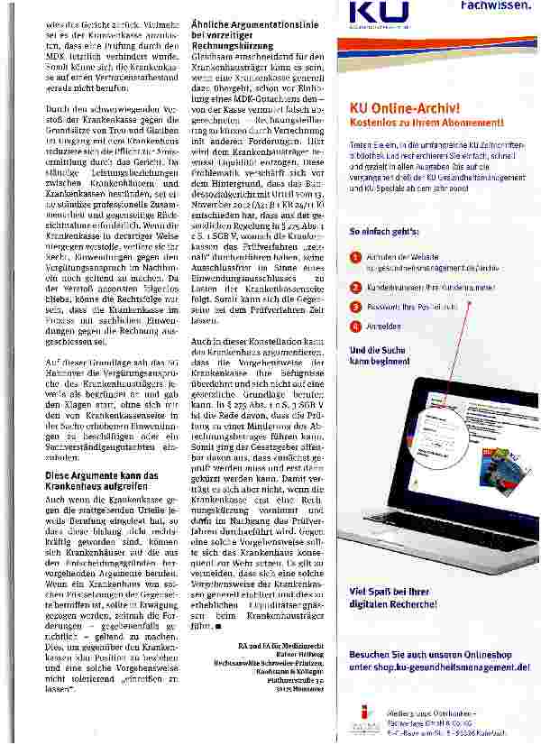 Vorschauseite 2: Fristsetzung und Rechnungskürzung durch die Krankenkassen