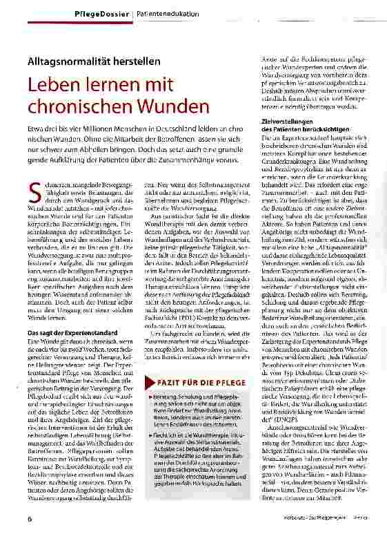 Vorschauseite 1: Alltagsnormalität herstellenLeben lernen mit chronischen Wunden