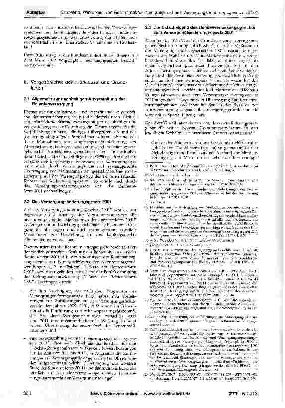 Vorschauseite 2: Wirkungen von Reformmaßnahmen aufgrund des Versorgungsänderungsgesetzes 2001 in der Beamtenversorgung -ein vergleichender Bericht