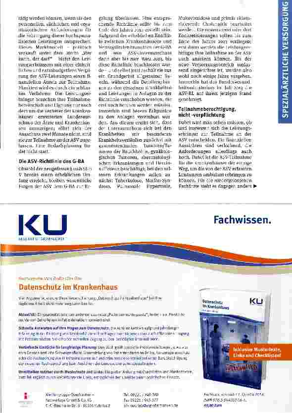 Vorschauseite 2: Die ambulante spezialfachärztliche Versorgung (ASV)