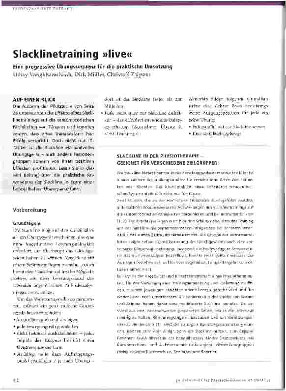 Vorschauseite 1: Slacklinetraining »live«